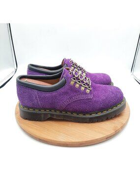 Dr Doc Martens 8053 Womens 10 Mens 9 Shoes Ben Long Napped Suede Purple Sneakers